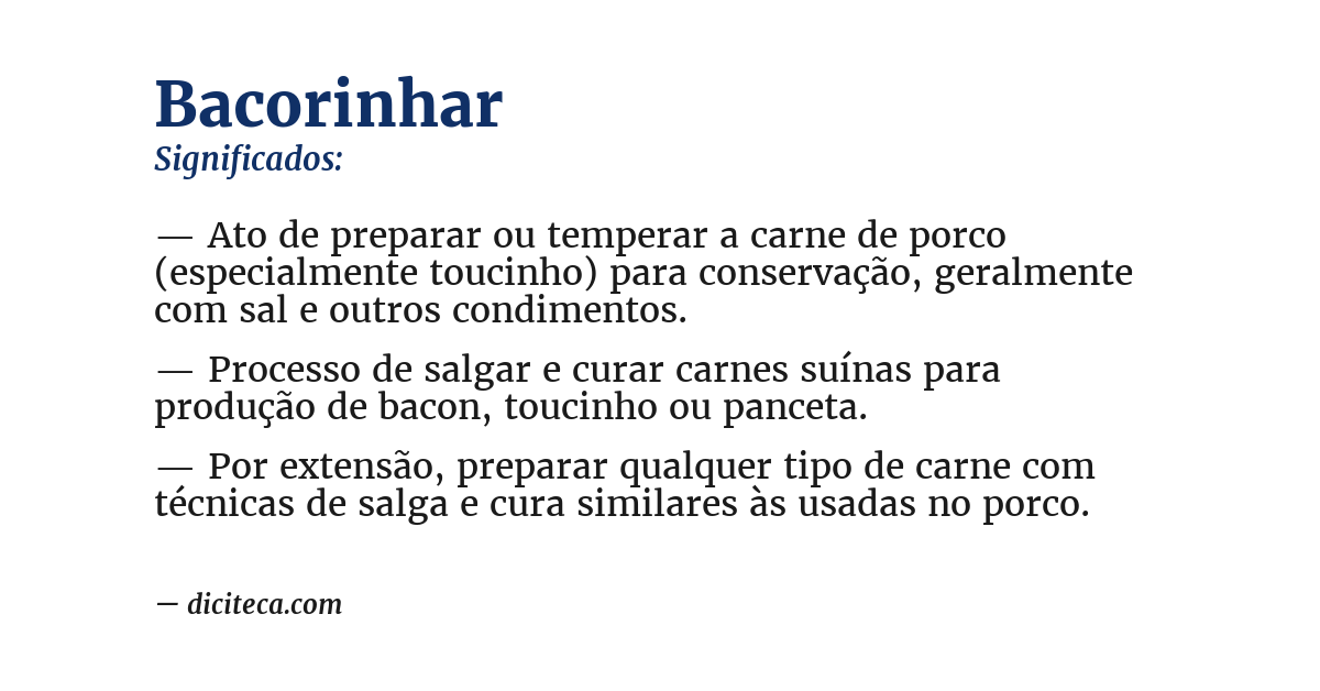 Significado de bacorinhar