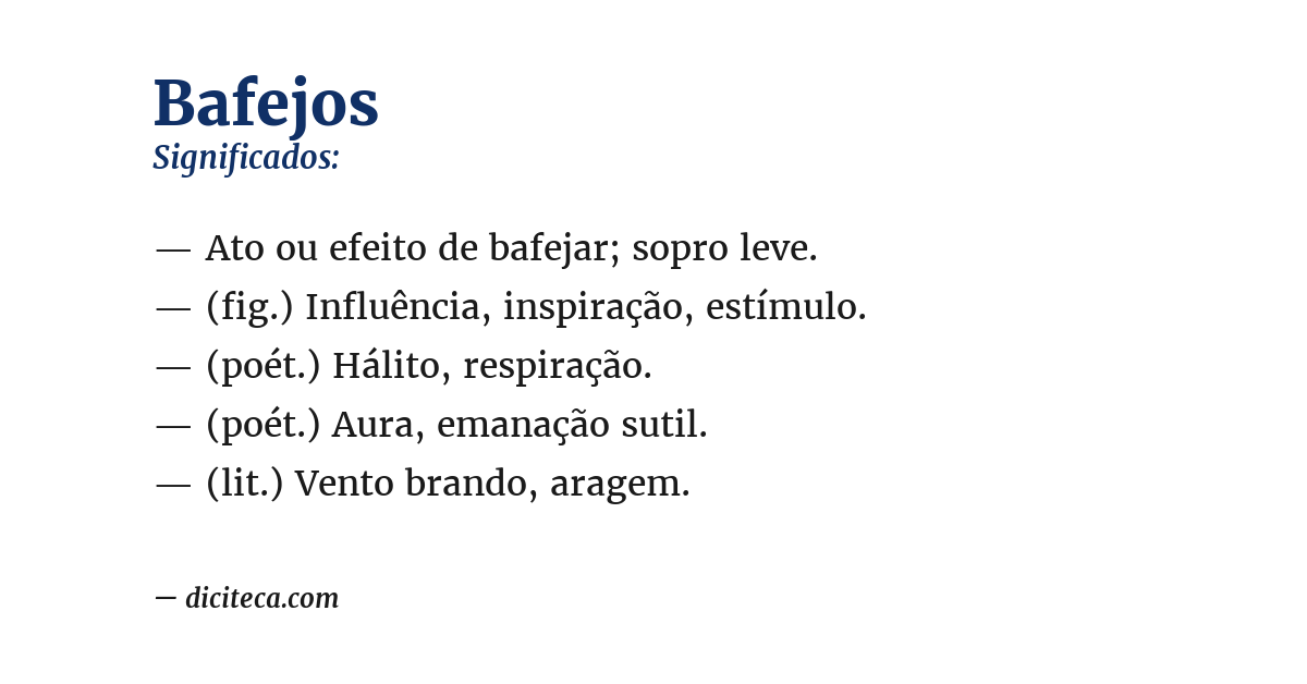 Significado de bafejos