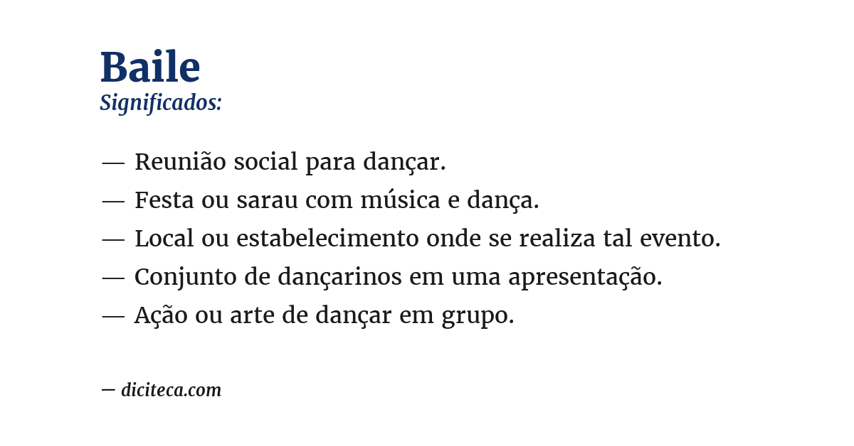 Significado de baile