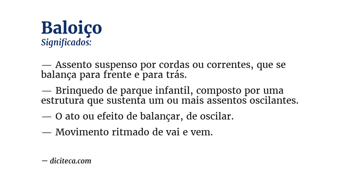 Significado de baloiço