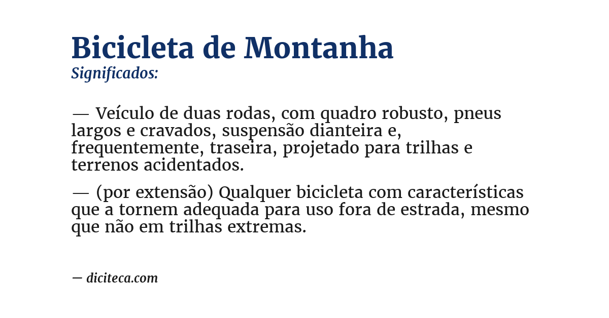 Significado de bicicleta de montanha