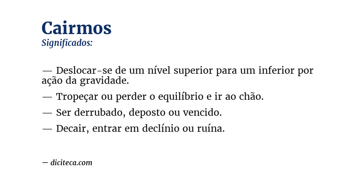 Significado de cairmos