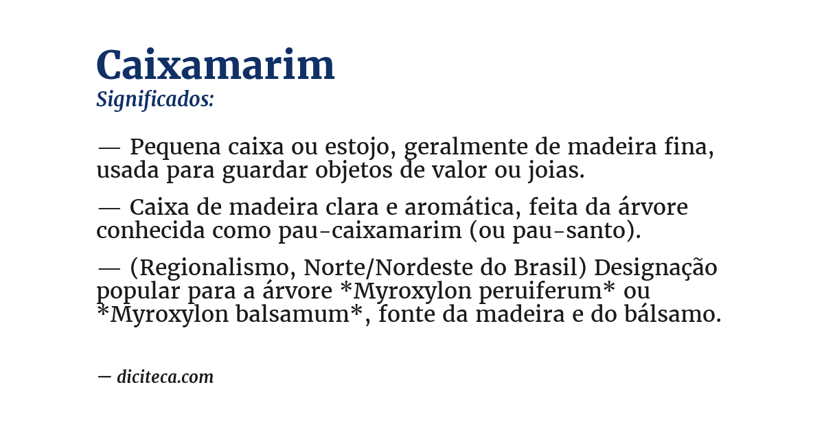 Significado de caixamarim