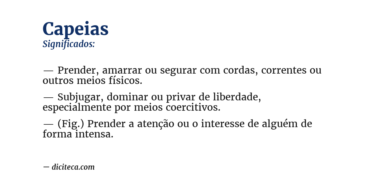 Significado de capeias