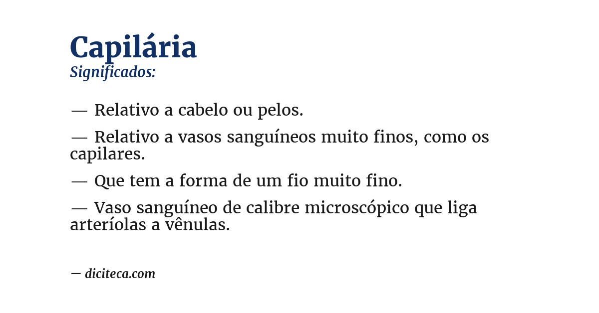 Significado de capilária