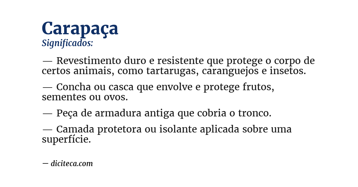 Significado de carapaça