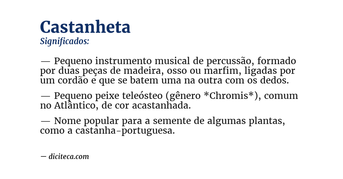 Significado de castanheta