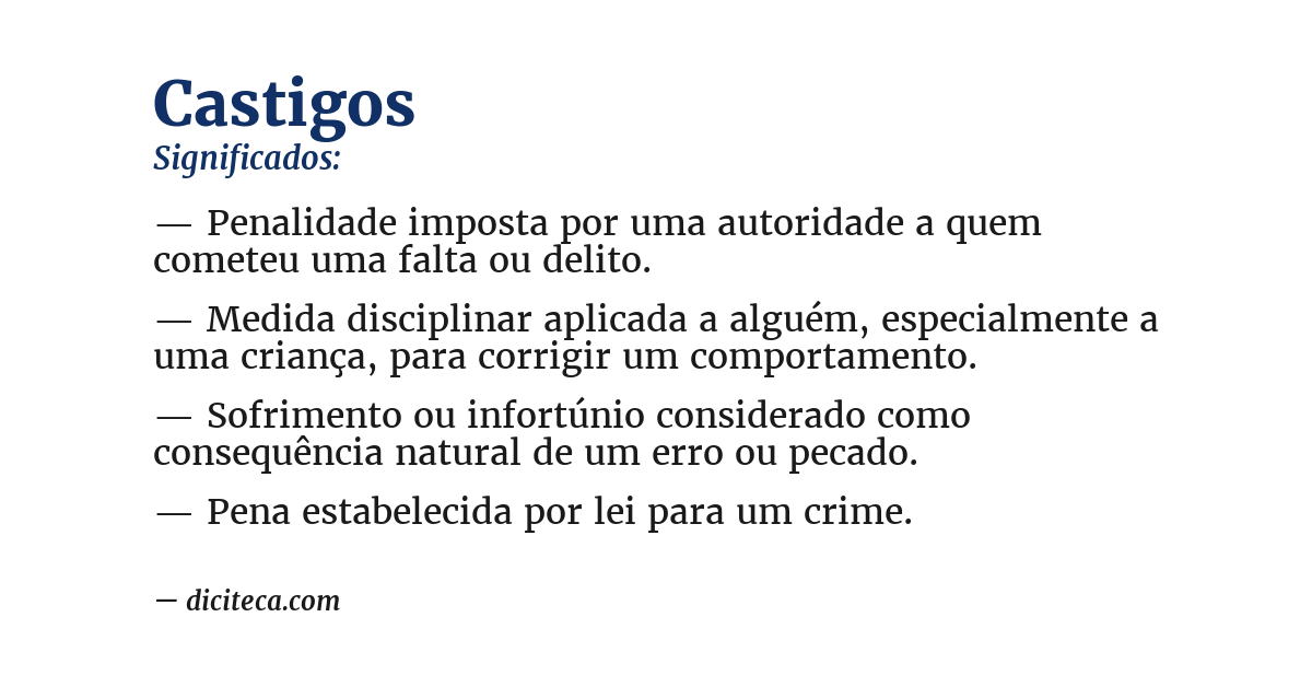 Significado de castigos