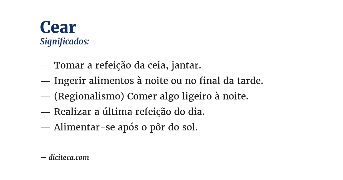 Significado de cear