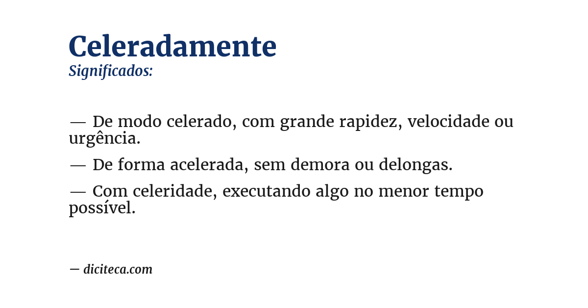 Significado de celeradamente