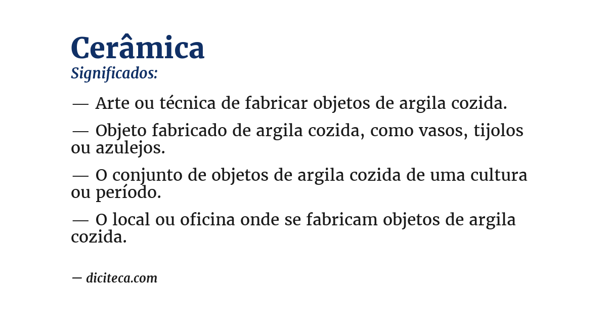 Significado de cerâmica
