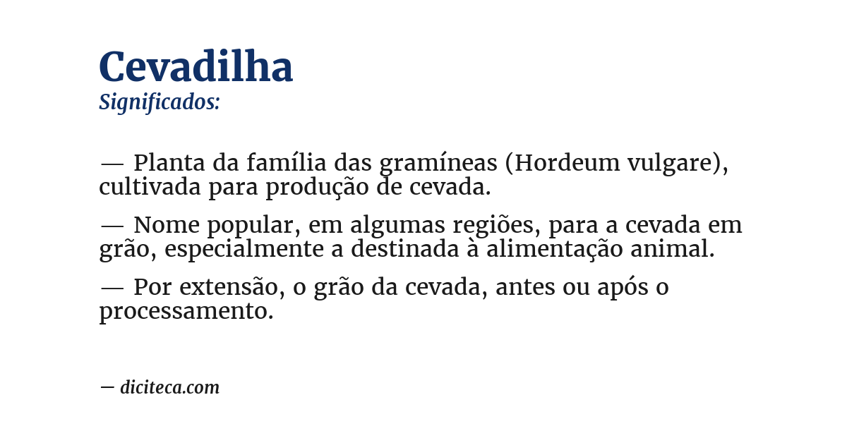Significado de cevadilha