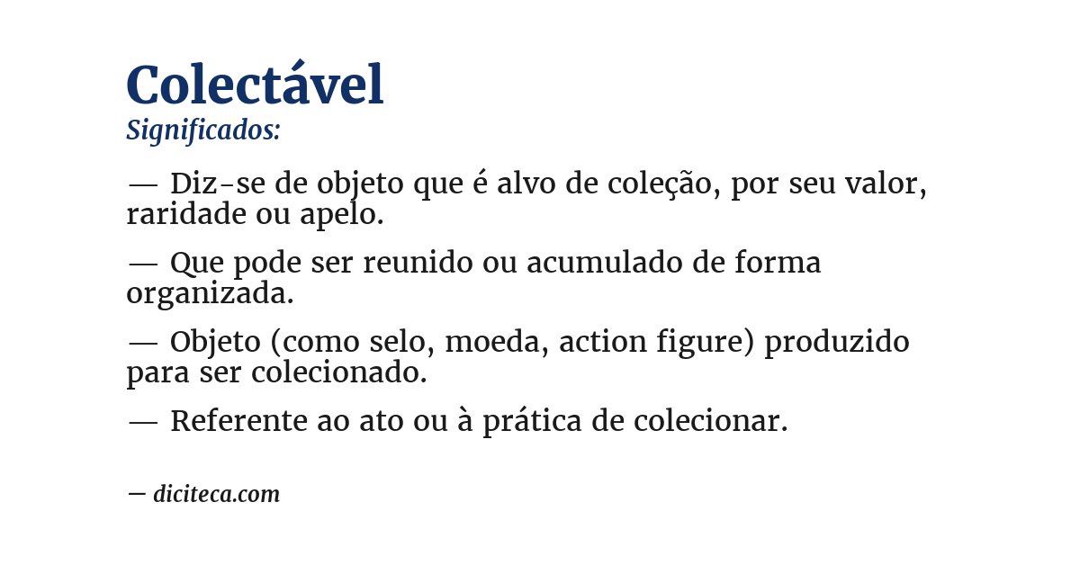Significado de colectável