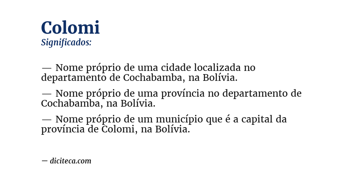 Significado de colomi