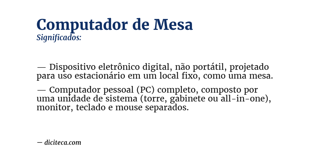 Significado de computador de mesa