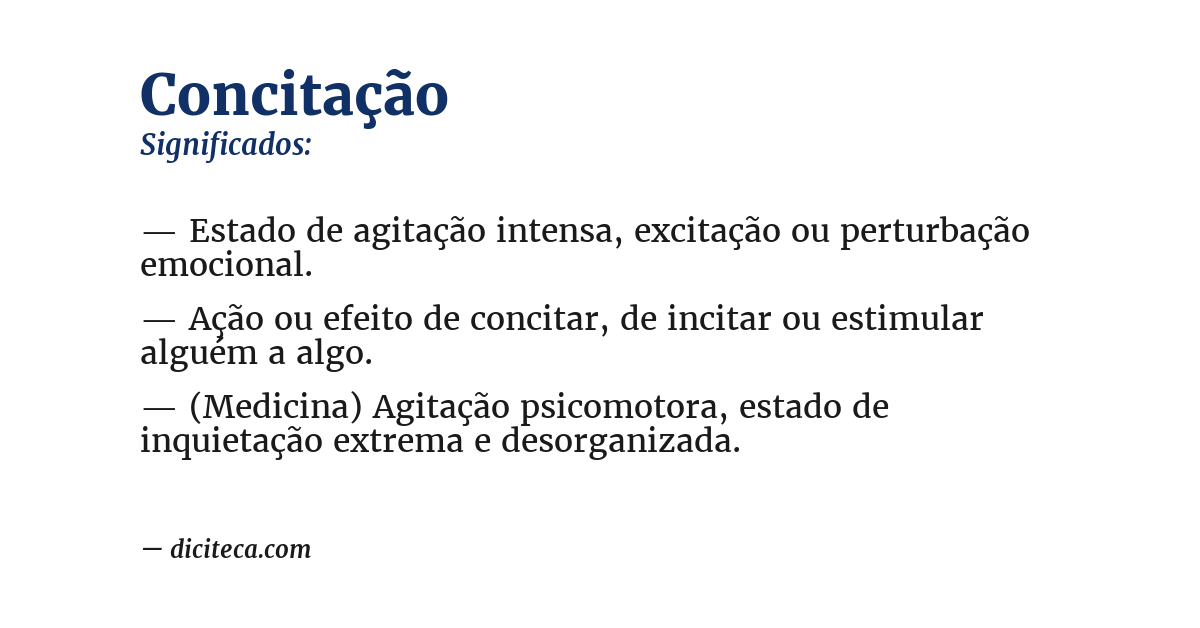 Significado de concitação