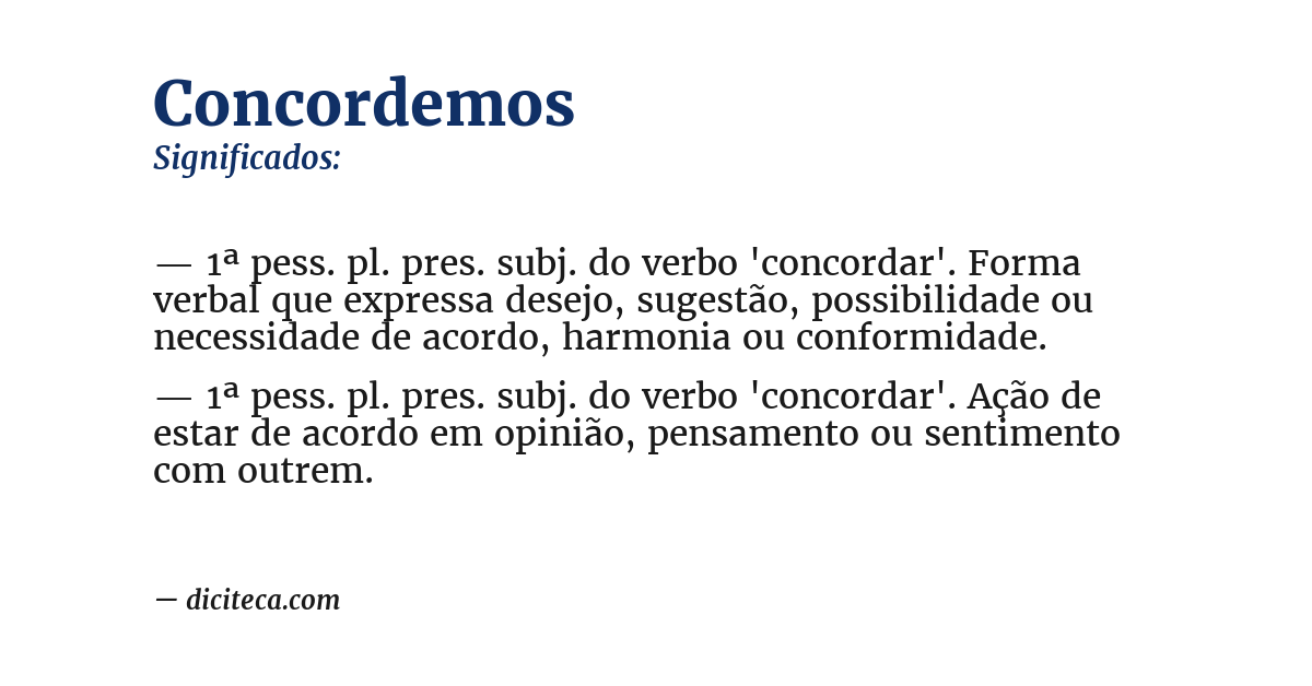Significado de concordemos