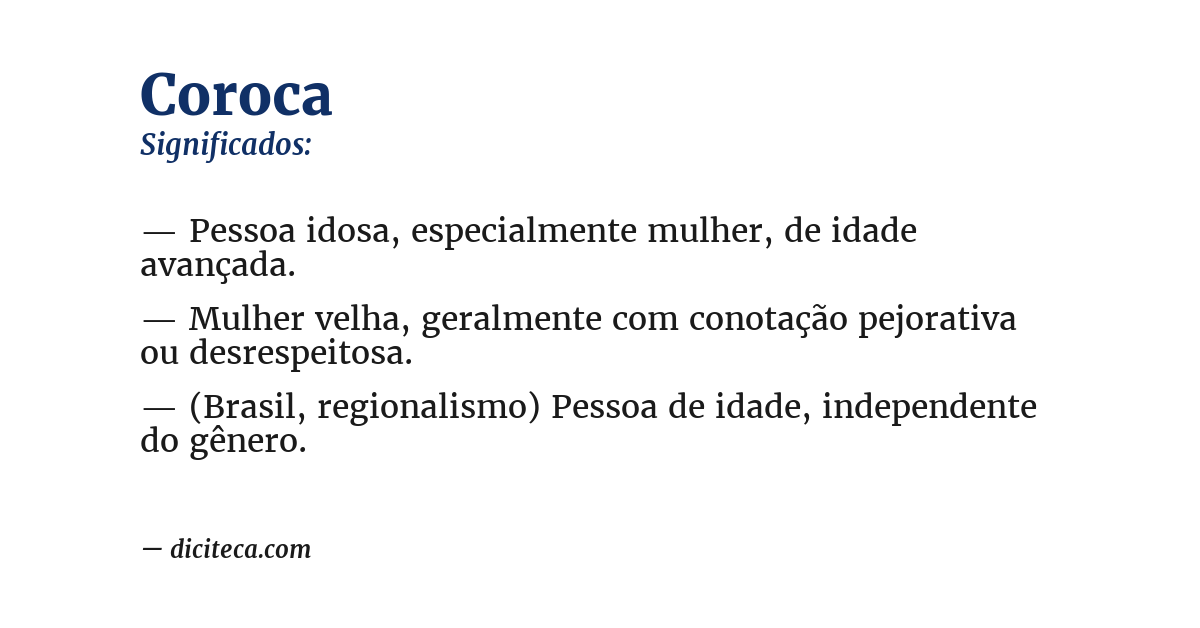 Significado de coroca