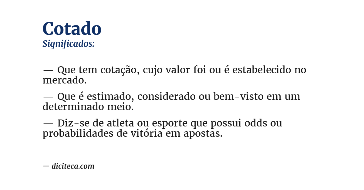 Significado de cotado