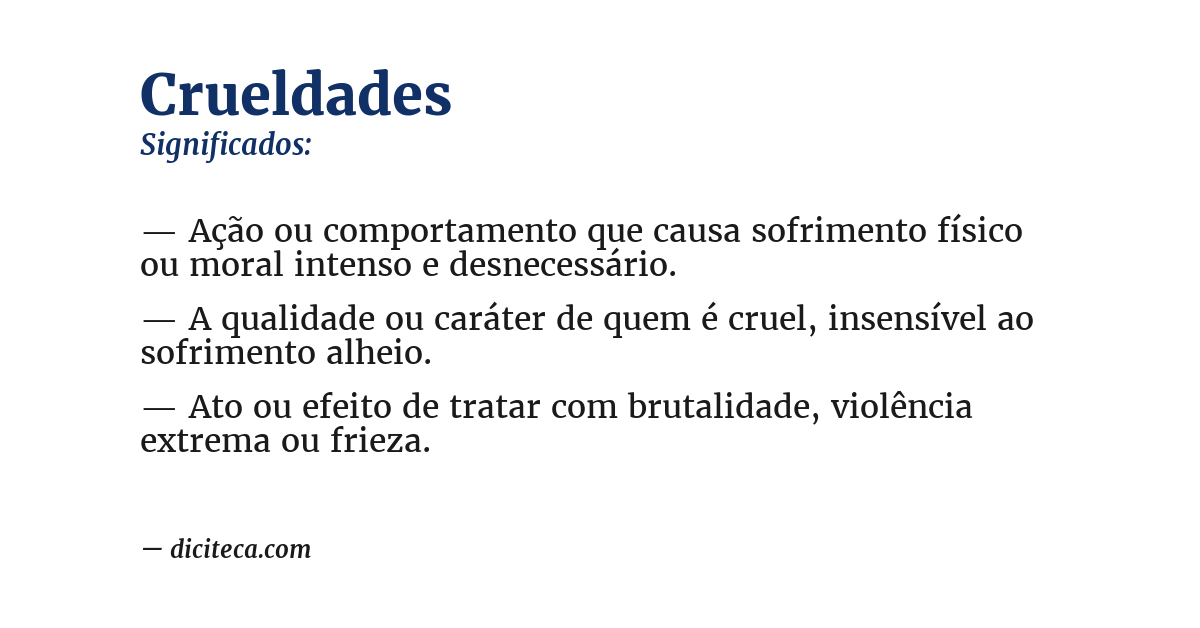 Significado de crueldades