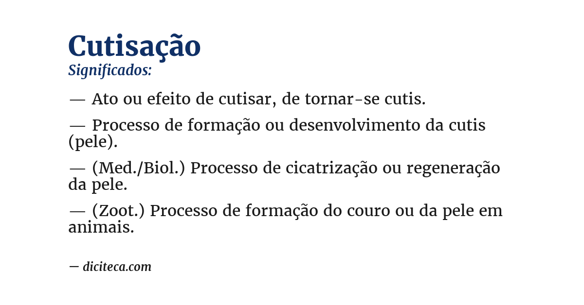 Significado de cutisação