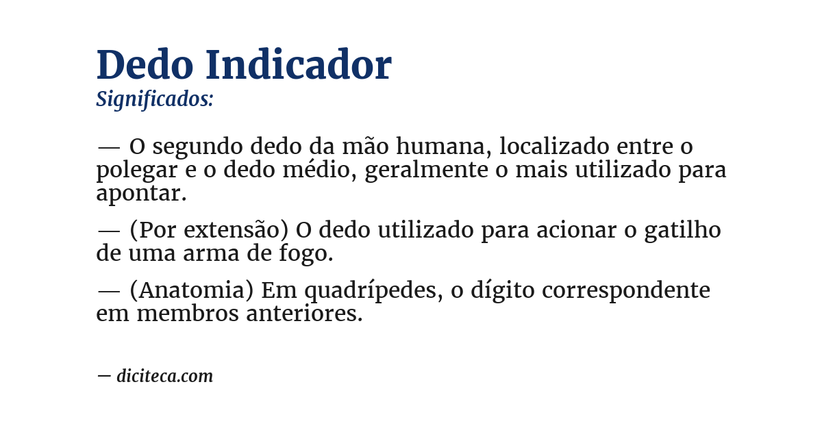 Significado de dedo indicador