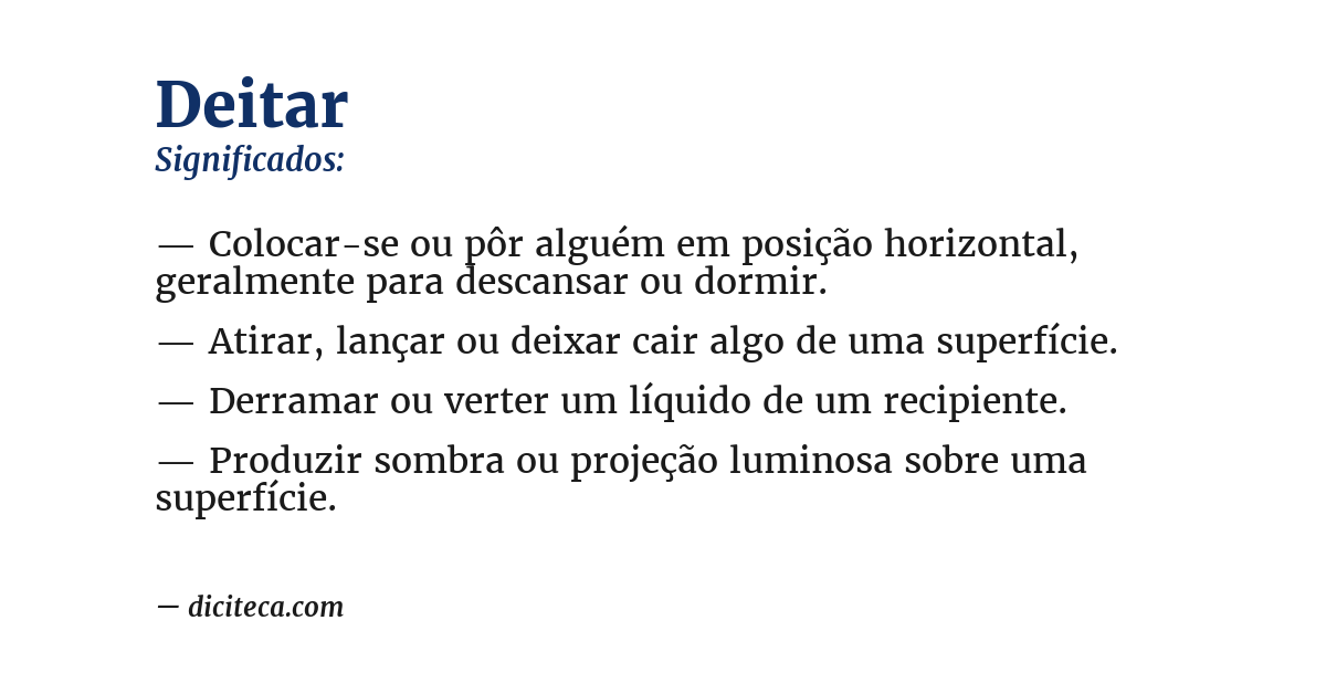 Significado de deitar