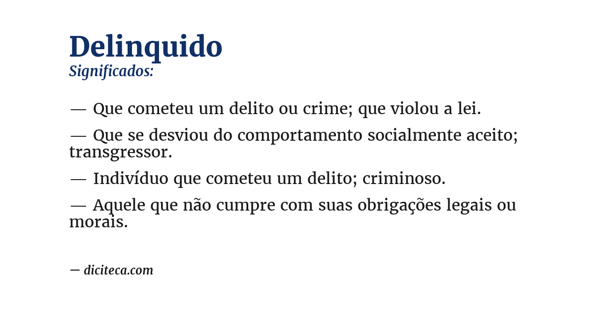 Significado de delinquido