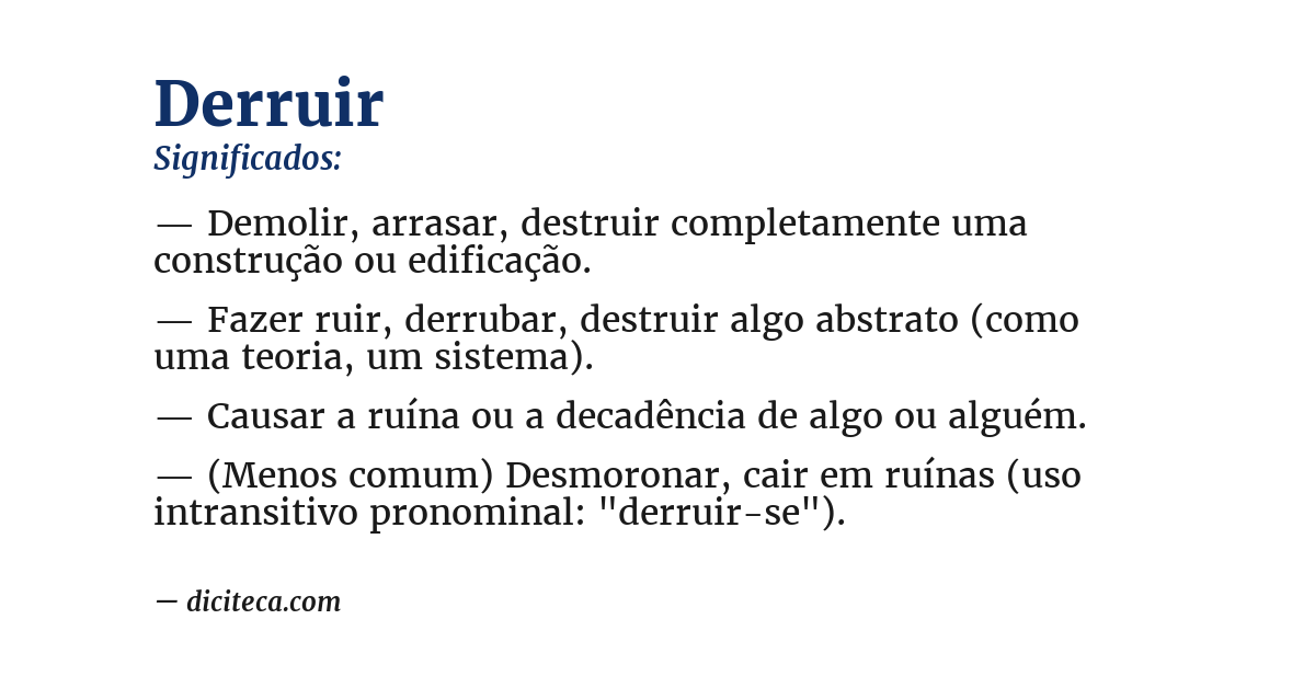 Significado de derruir