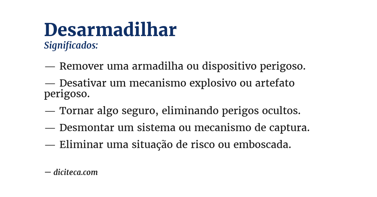Significado de desarmadilhar