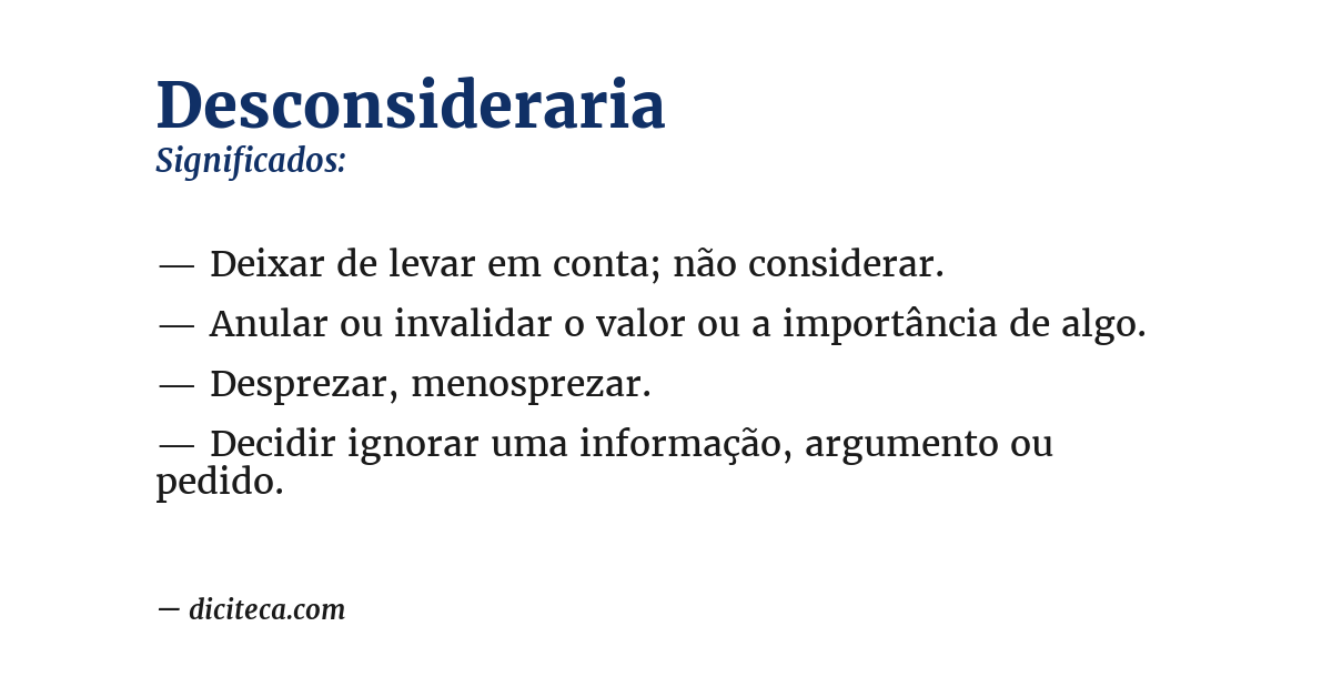 Significado de desconsideraria