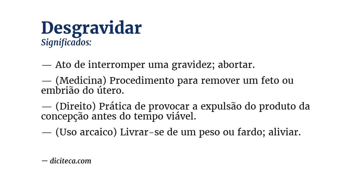 Significado de desgravidar