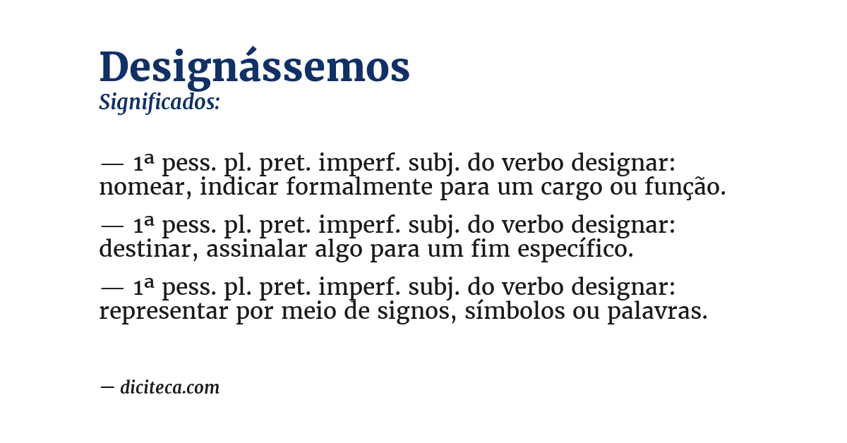 Significado de designássemos