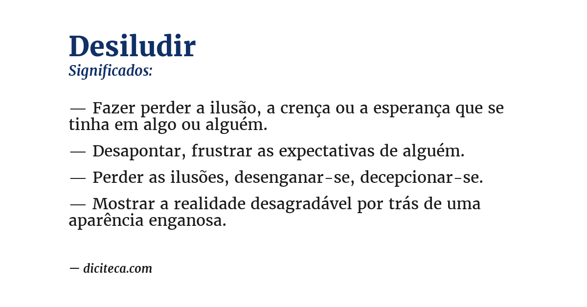 Significado de desiludir
