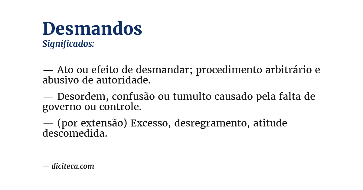 Significado de desmandos