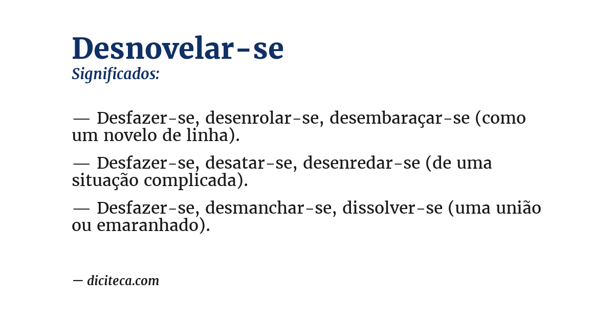 Significado de desnovelar-se