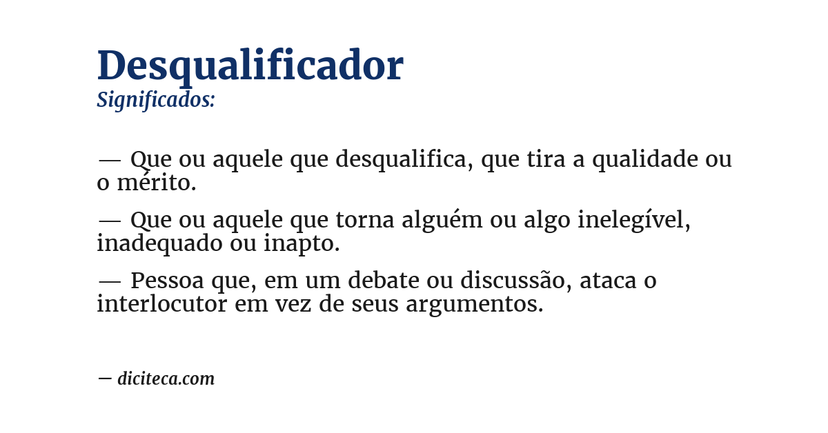 Significado de desqualificador