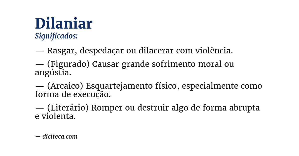 Significado de dilaniar