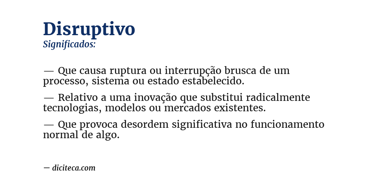 Significado de disruptivo