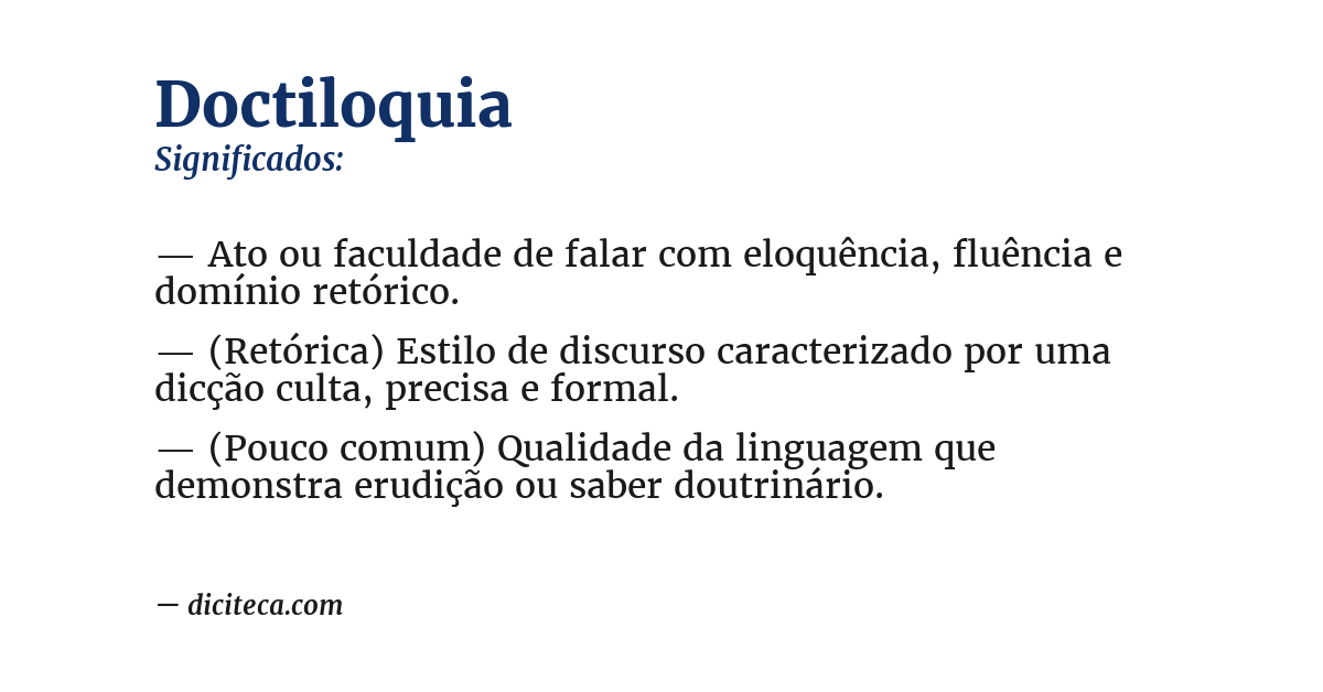 Significado de doctiloquia