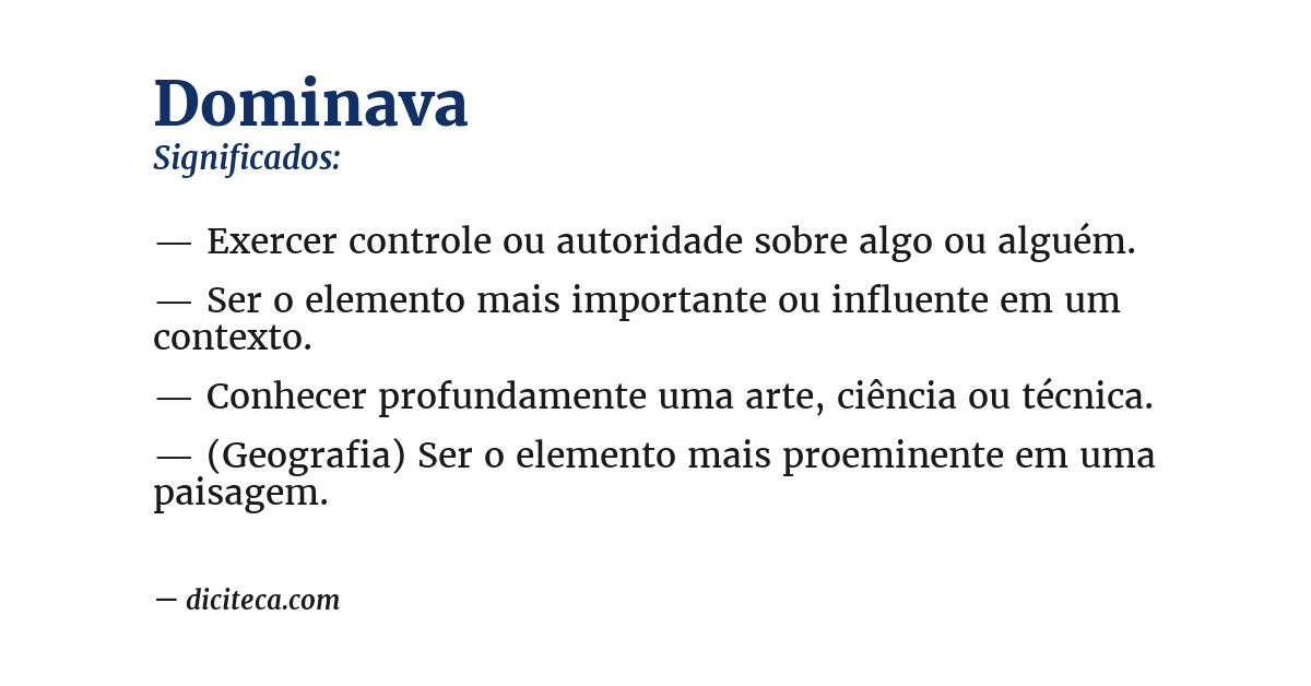 Significado de dominava