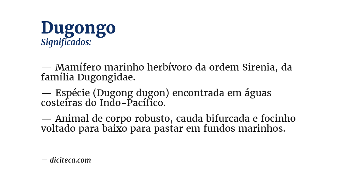 Significado de dugongo