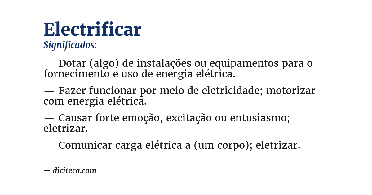 Significado de electrificar