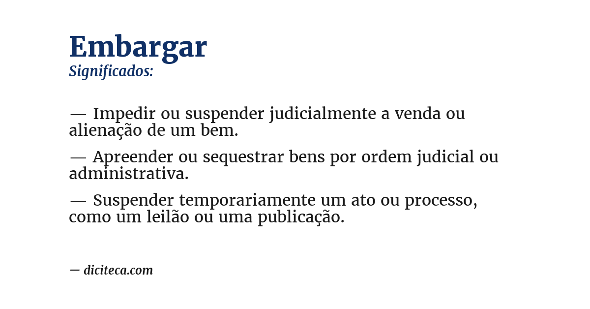 Significado de embargar