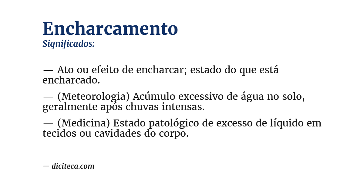 Significado de encharcamento
