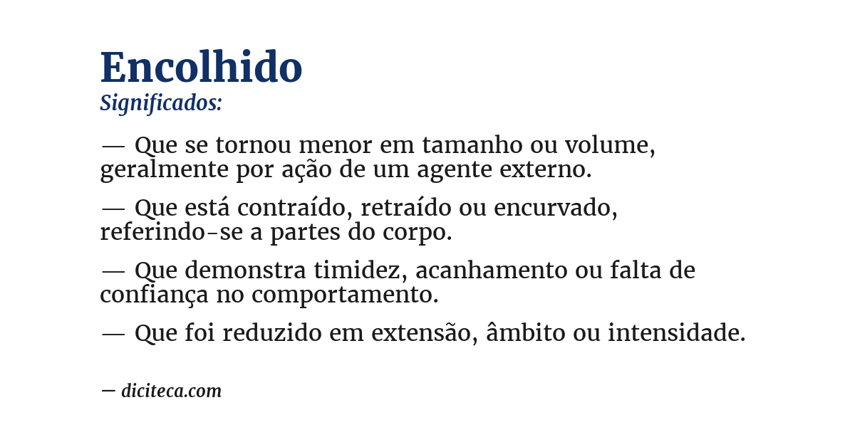 Significado de encolhido