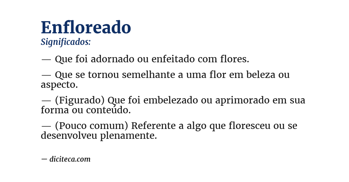Significado de enfloreado