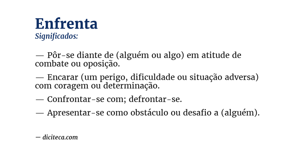 Significado de enfrenta