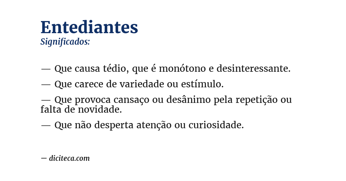 Significado de entediantes