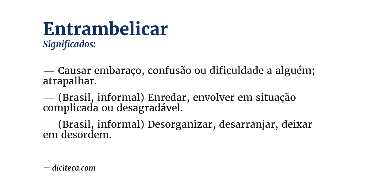 Significado de entrambelicar
